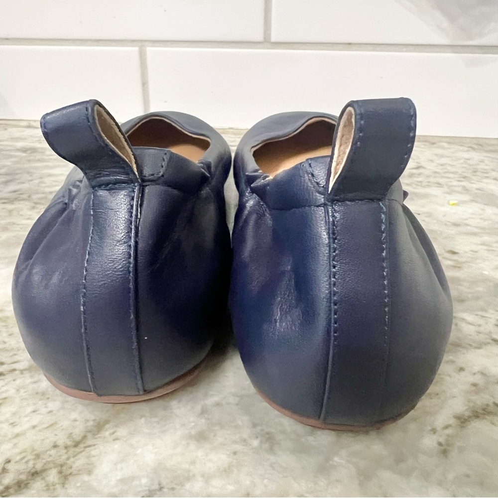 Fitflop Allegro Navy Blue Soft Leather Ballerina Round Toe Stretch Flats Size 9 - Picture 6 of 8